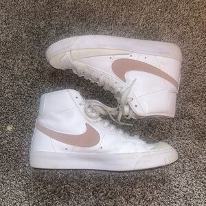 Nike Women's White and Tan High-Top Sneakers